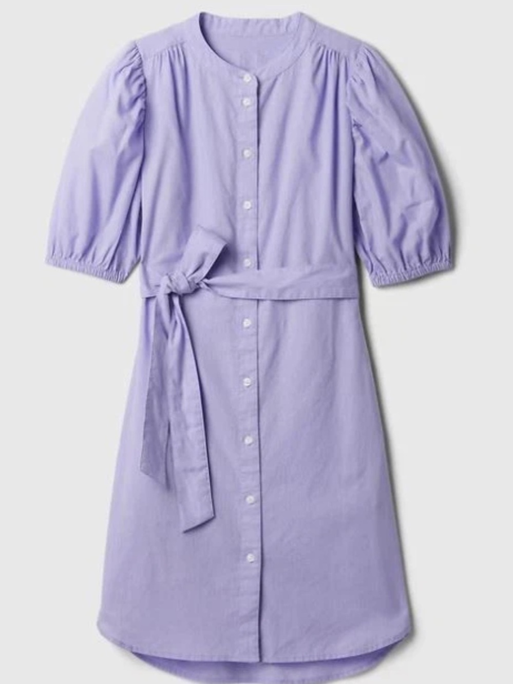 Gap Women Linen Cotton Mini Shirt Dress S Linen Cotton Belted Puff Sleeve - Picture 3 of 9
